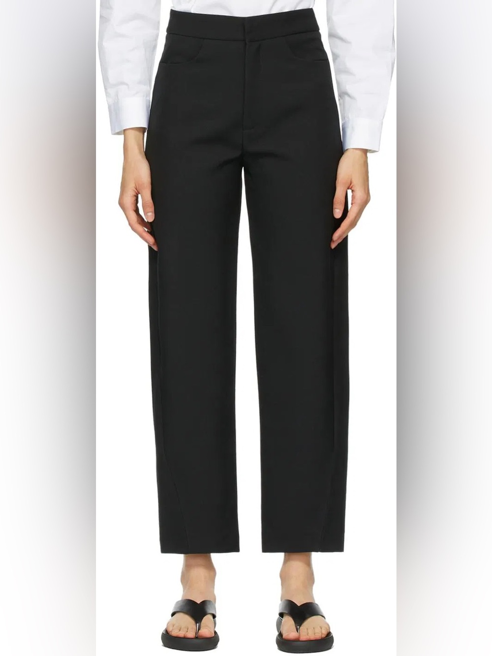 TOTEME Novara Black High Rise Tapered Barrel Pants